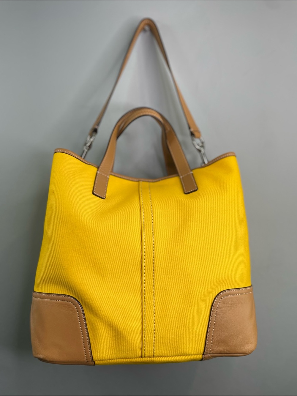 Coach Hadley Twill Large Duffel Tote in Sunflower Yellow - Picture 12 of 14
